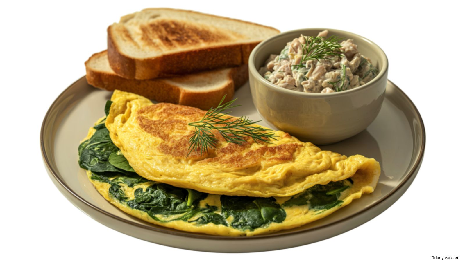 Spinach Omelette with Salad
